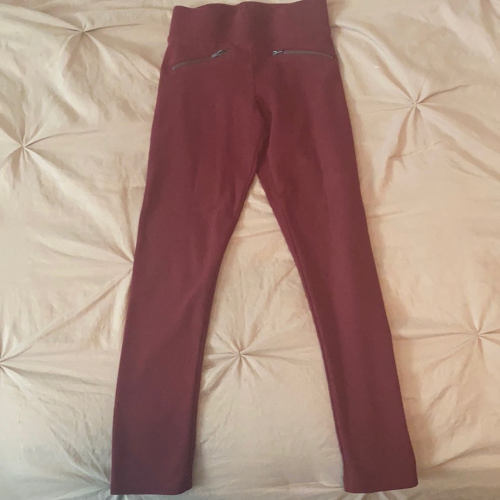 Old Navy Burgundy Kids Girls Leggings with Zipper Detail